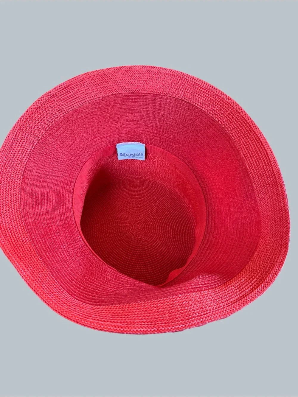 Women's Feather Trim Hot Pink Straw Hat
